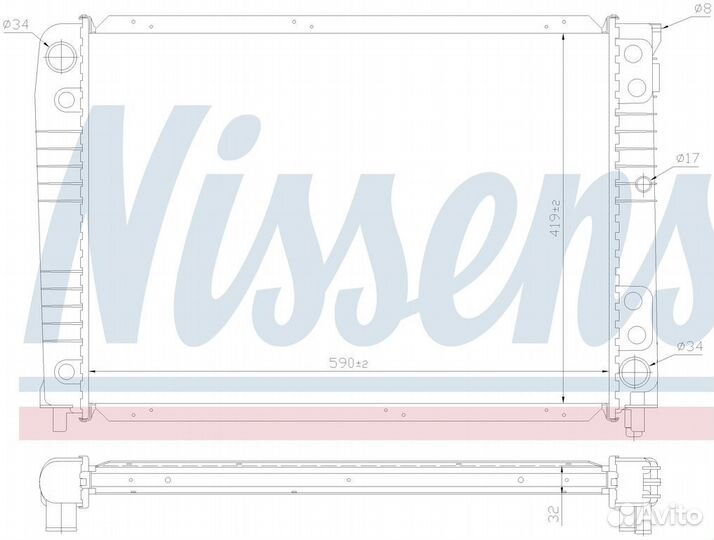 Радиатор охлаждения двс volvo 900 series (1991) 94
