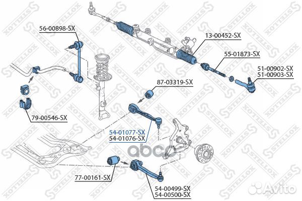 Рычаг верхн.пер. L 54-01077-SX Stellox