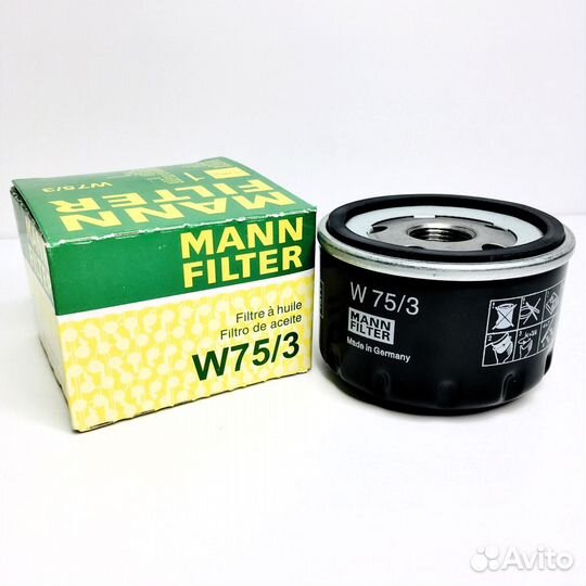 Фильтр масляный mann-filter W753 / Renault LADA Ni