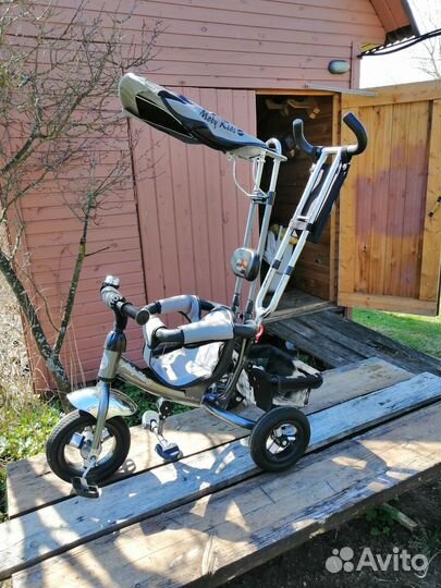 Детский велосипед трехколесный с родительской ручк