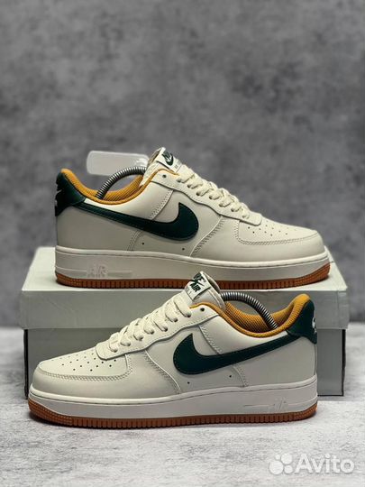 Кроссовки Nike Air Force 1 Light Brown Green (Арт.91566)