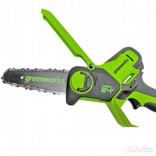 Аккумуляторная мини пила цепная greenworks GD24csm