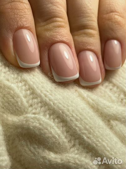 Маникюр с покрытием гель лак, наращивание