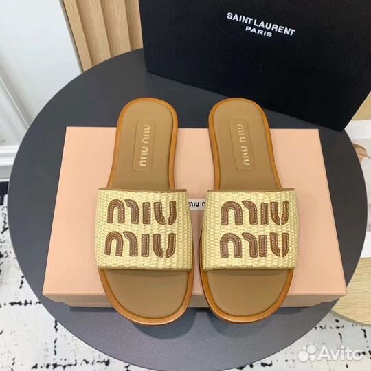 Шлепанцы miu miu