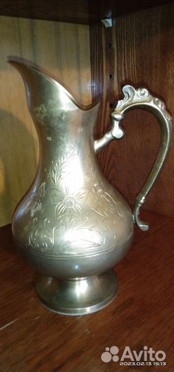 Уникальный Кувшин чеканка. 20 век. Бронза