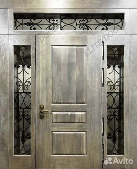 Широкая уличная дверь с терморазрывом в дом ED-346