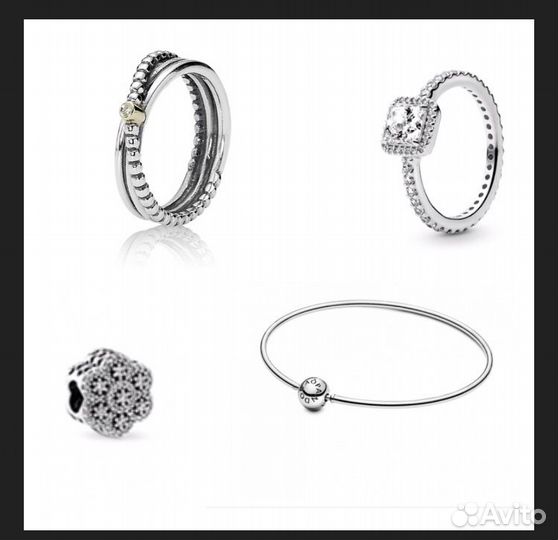 Браслет, кольца Pandora