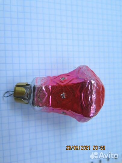 Елочная игрушка фонарик Стекло СССР
