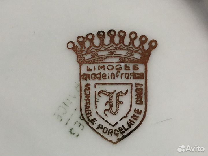 Пепельница Limoges France Позолота Фарфор Идеал