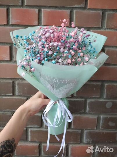 Букет комплимент из гипсофилы