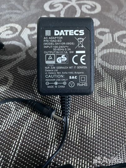 Зарядное устройство datecs 9v/1a