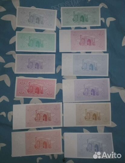 Узбекистан набор банкнот 1992 года 12 штук