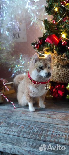 Сиба ину фигурка сухое валяние