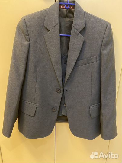 Школьный костюм синий пиджак жилет брюки