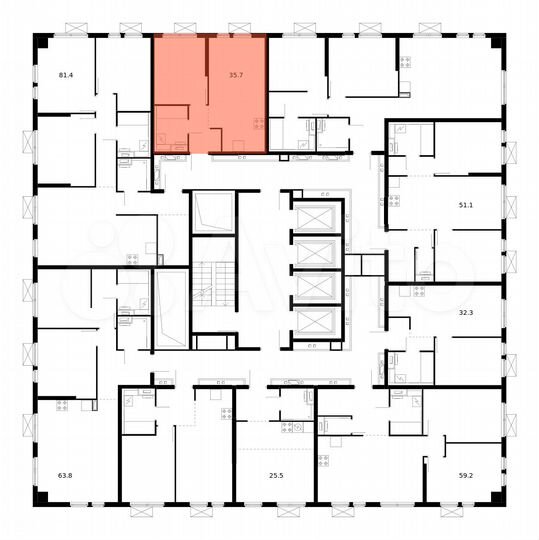 1-к. квартира, 35,7 м², 30/33 эт.