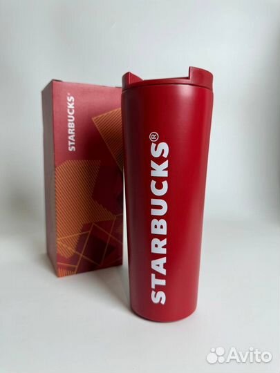 Новая термокружка starbuks красная