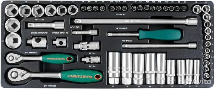 Набор головок Jonnesway 56 предметов