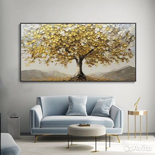 Текстурные большие картины в интерьер Дерево
