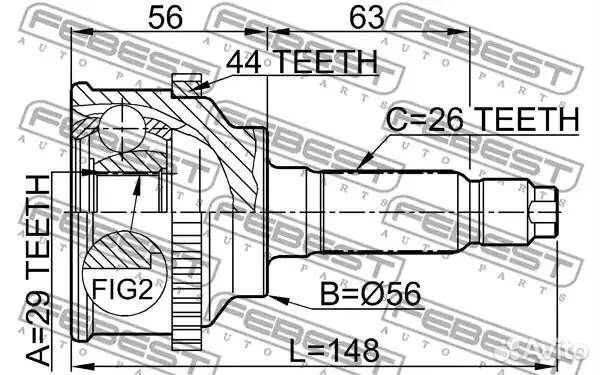 Шрус наружный 29x56x26 (mazda 323 BJ 1998-2004) fe