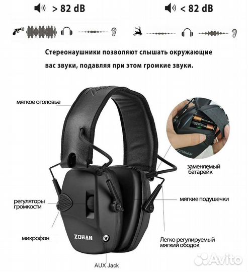 Наушники для стрельбы Zohan
