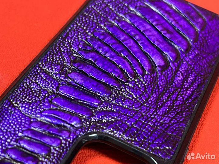 Чехол для телефона iPhone12 и 12 про кожа страуса