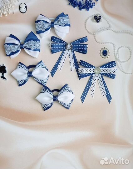 Резинка для волос, бантики школьные, броши
