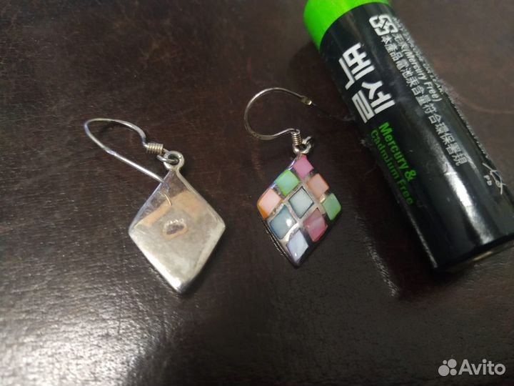 Серьги серебрянные с эмалью