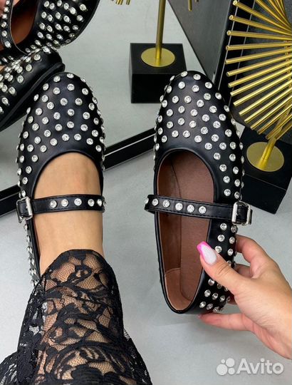 Балетки со стразами