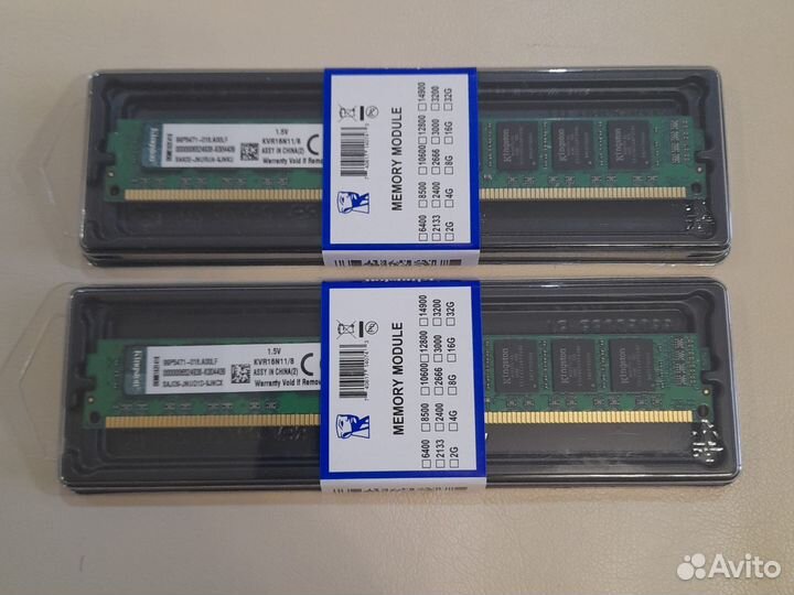 Оперативная память ddr3 2х8 gb 16gb 1600 новая