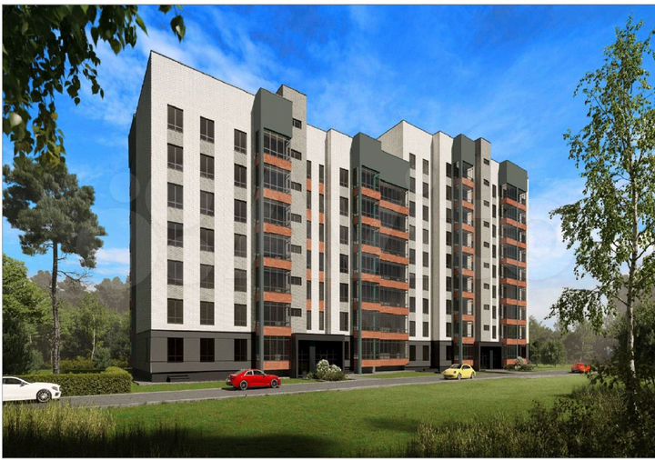 1-к. квартира, 54,3 м², 2/9 эт.