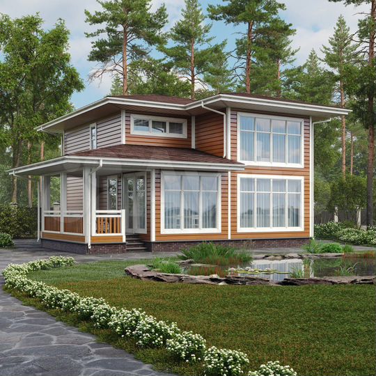 Коттедж 157 м² на участке 10 сот.