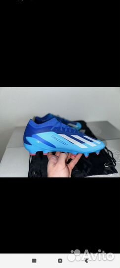 Бутсы Adidas X crazyfast в голубой расцветке