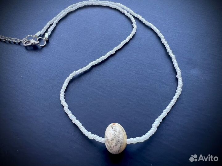 Чокер с натуральным янтарем