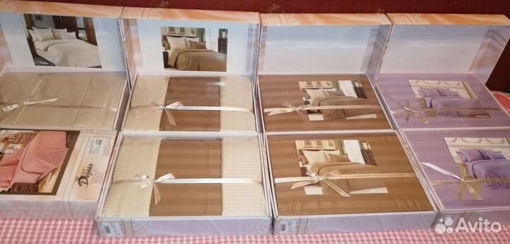 Постельное белье новое страйп-сатин кофе двуспальн