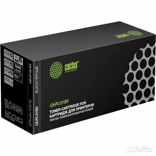 Cactus CS-PC-211EV (PC-211P) черный (1600стр.) для Pantum P2200/2500/M6500/6550/6600