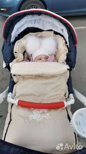 Меховой конверт в коляску овчина