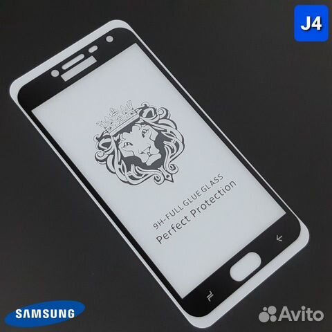 Защитное стекло на samsung J4 чёрное