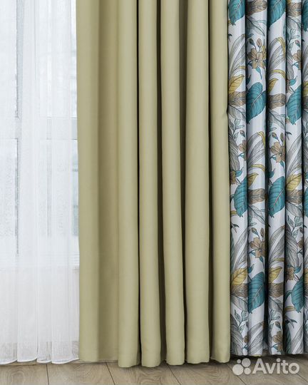 Шторы Доминик Бирюза готовые и на заказ
