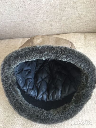 Шляпа берет зимняя, нат кожа