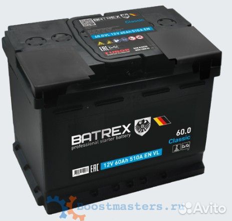 Аккумулятор Classic 60 Ah, 510 A, 242 х 175 х 190