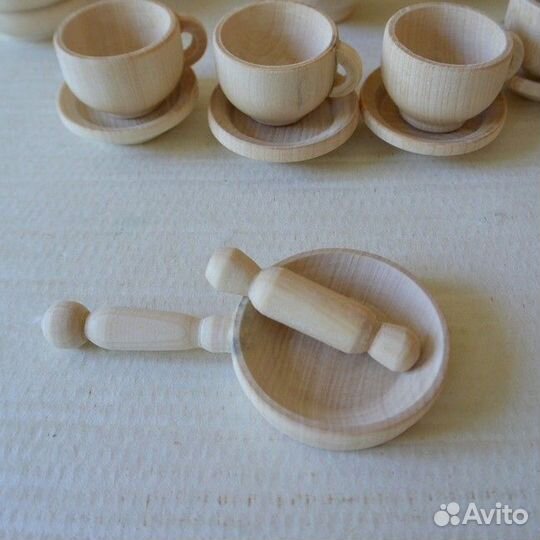 Посудка для игры Игрушечная посуда из дерева