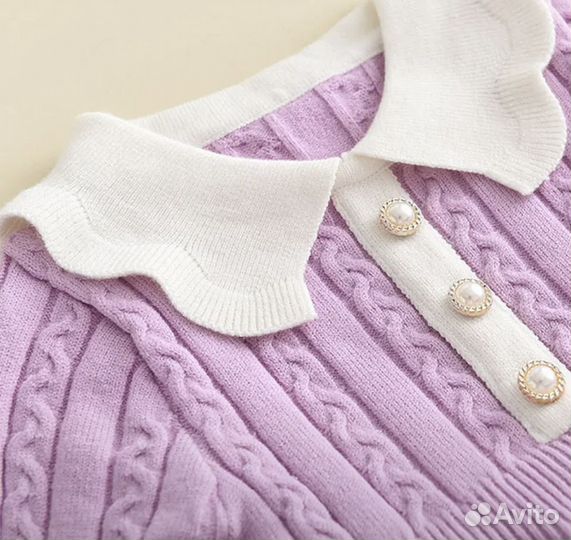 Теплое платье для девочки 80-120 см