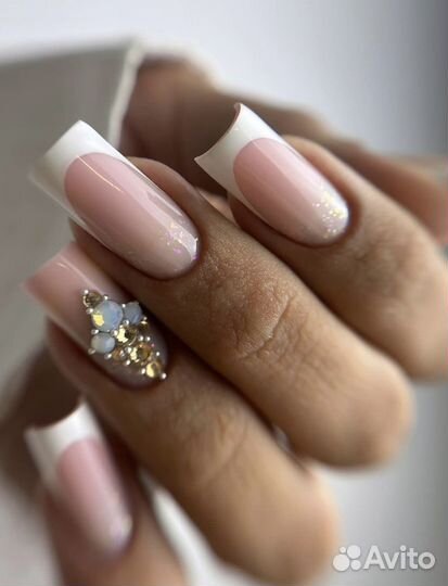 Гель лак Наращивание Выкладной френч