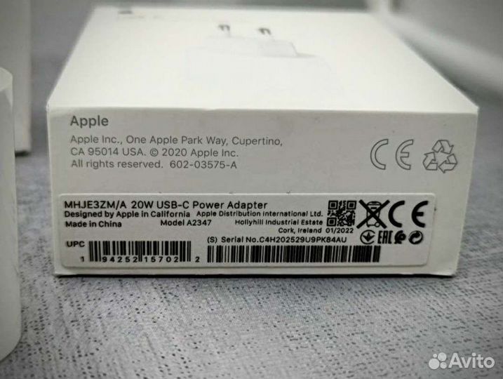 Адаптер блок зарядки USB-C 20W