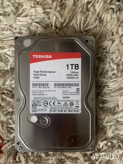 Жесткий диск toshiba p300 1 тб
