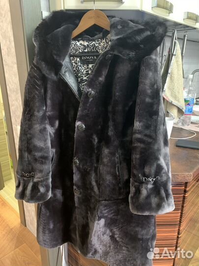 Шуба мутон с норкой р.48