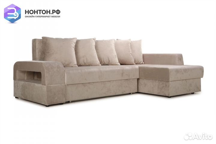 Диван угловой еврокнижка Марго бежевый