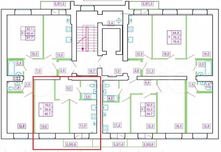 1-к. квартира, 40,7 м², 8/9 эт.