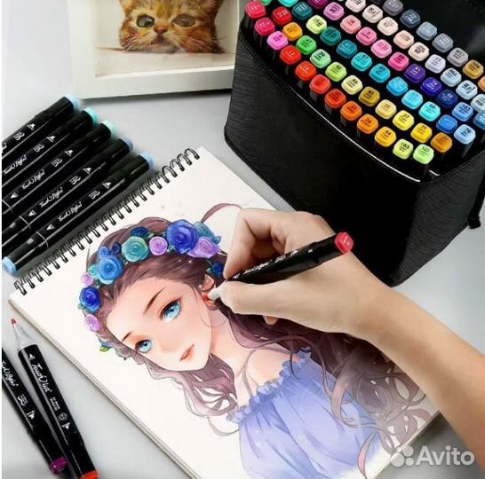 Двухсторонние маркеры для скетчинга 24-80 шт