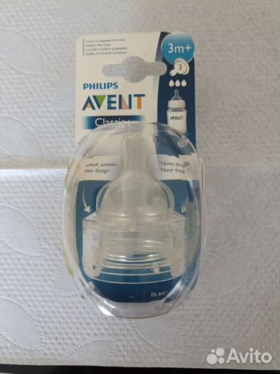 Соски на бутылочку avent 3+, новые